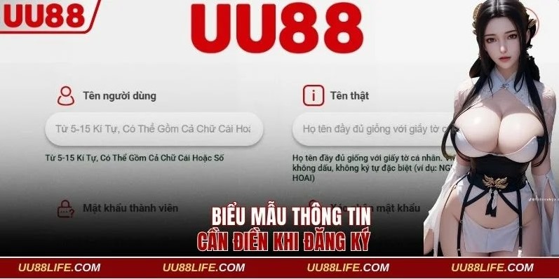 Biểu mẫu thông tin cần điền